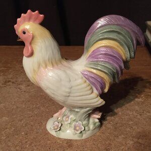 LENOX COUNTRY GENTLEMAN ROOSTER FIGURINE 6" TALL PASTEL COLORS